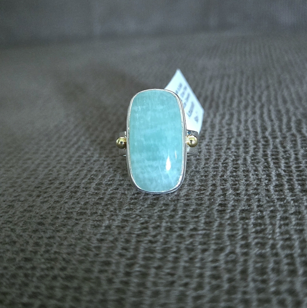 Shivam Rectangular Amazonite Statement Ring💍 - NWT - Picture 12 of 16
